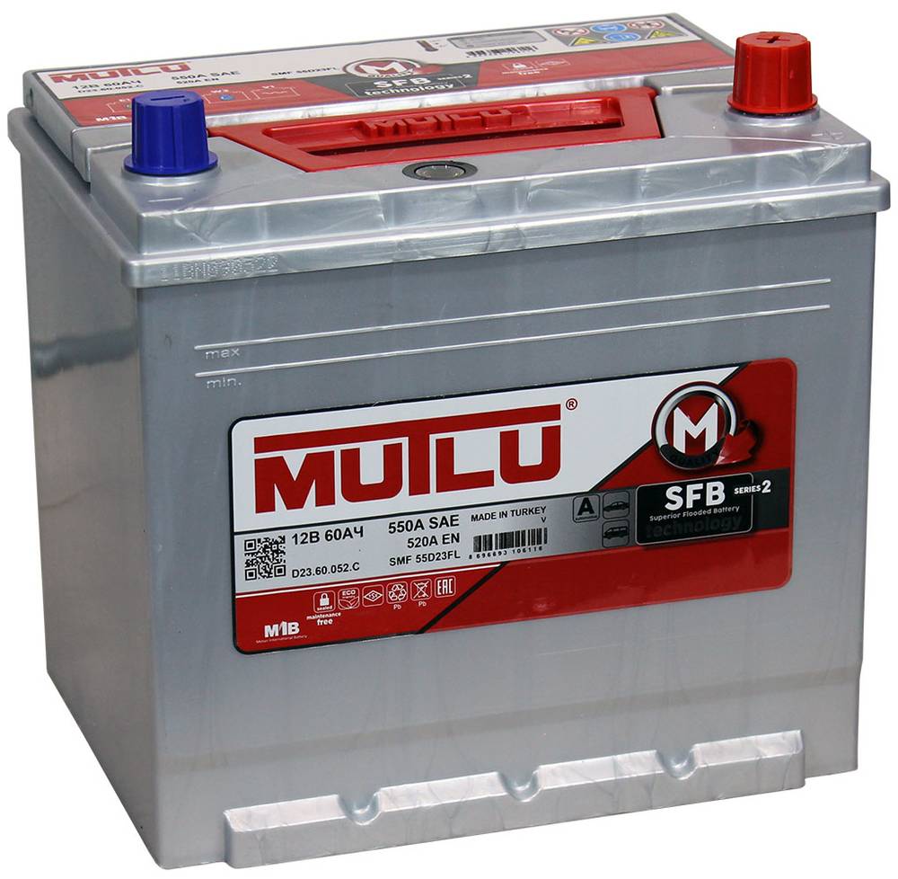 Аккумулятор 6СТ-60 MUTLU Asia 55D23L о/п 520А