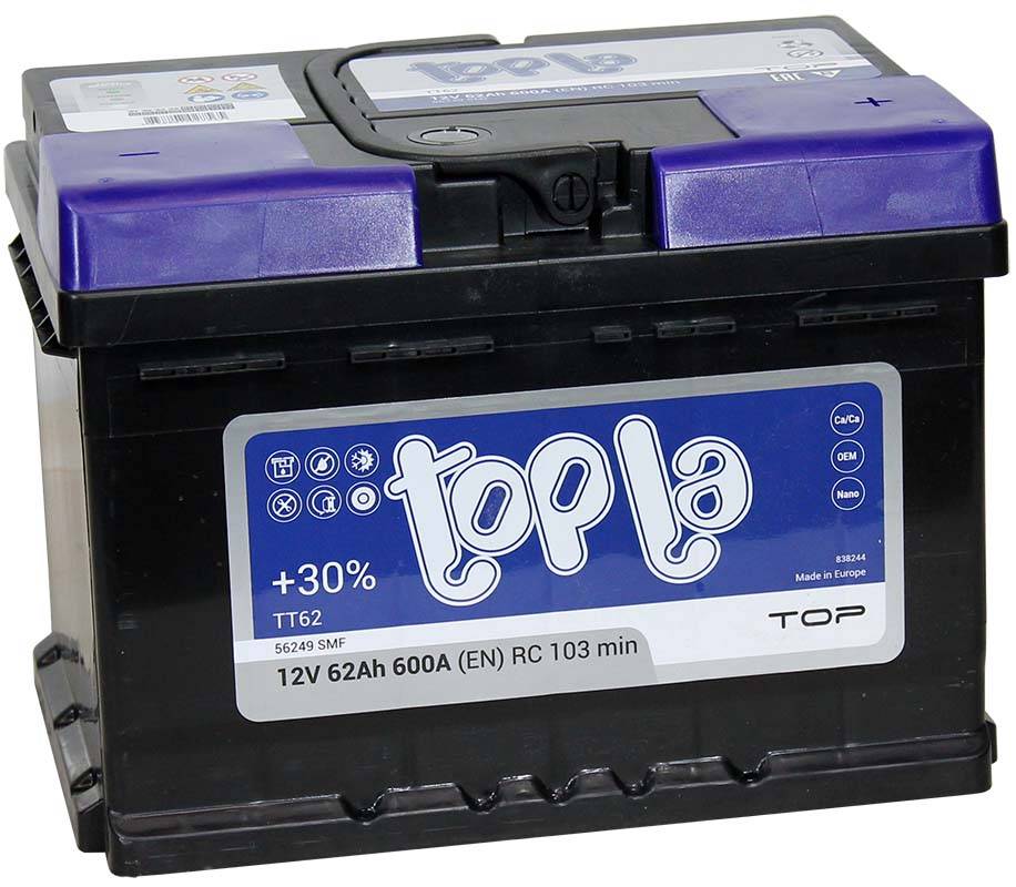 Аккумулятор 6СТ-62 TOPLA TOP о/п 600А низк.