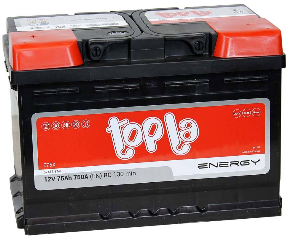 Аккумулятор 6СТ-75 TOPLA ENERGY п/п 750А