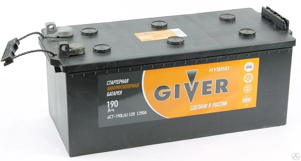 Аккумулятор 6СТ-190 GIVER 1250А отеч. авто болт