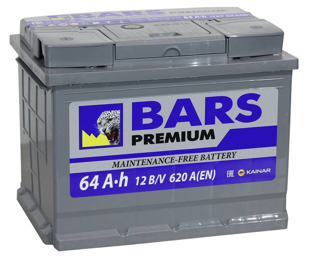 Аккумулятор 6СТ-64 BARS Premium о/п 620А